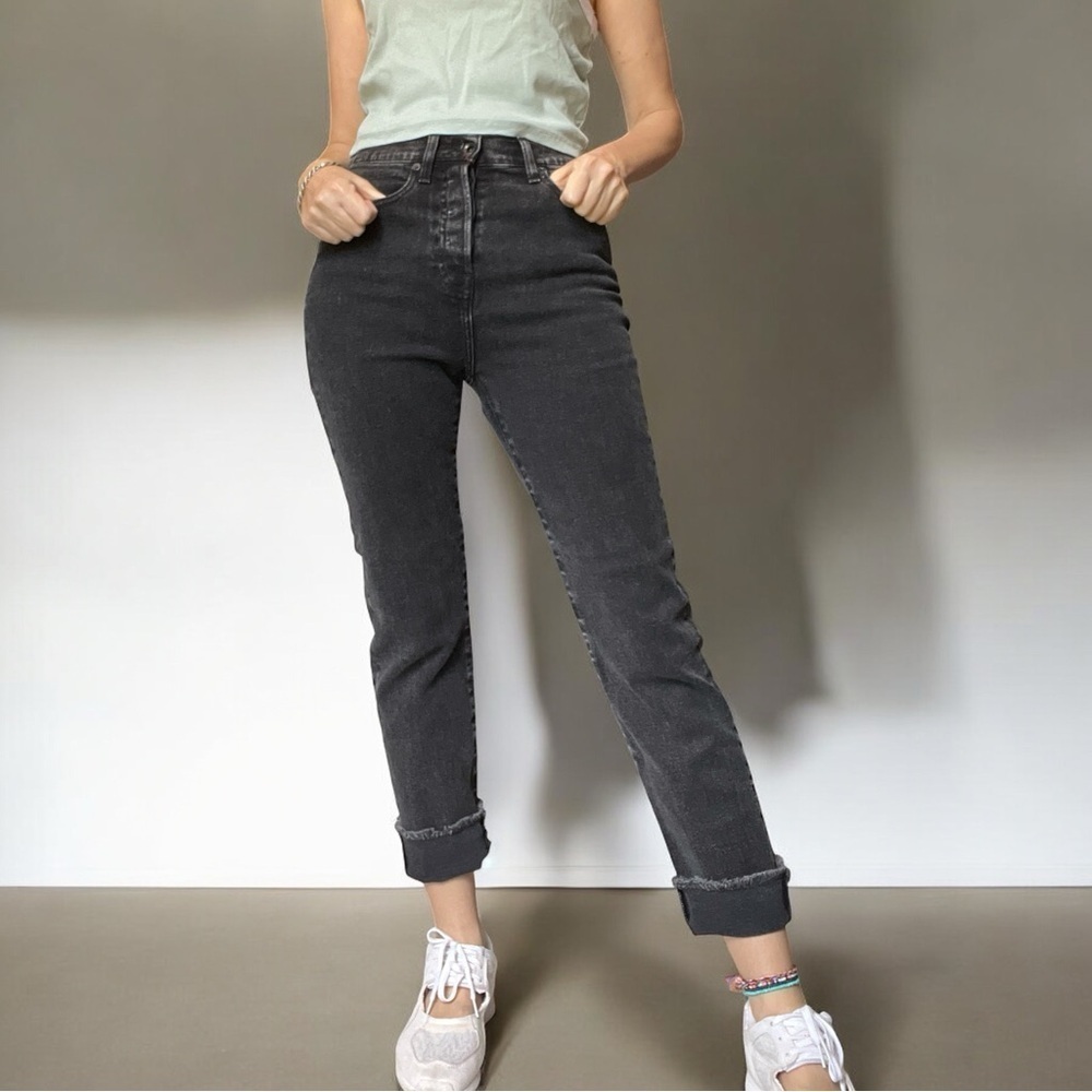 Raleigh Denim Camden Black Acid Wash Ankle Cigarette Jeans 26 NWT